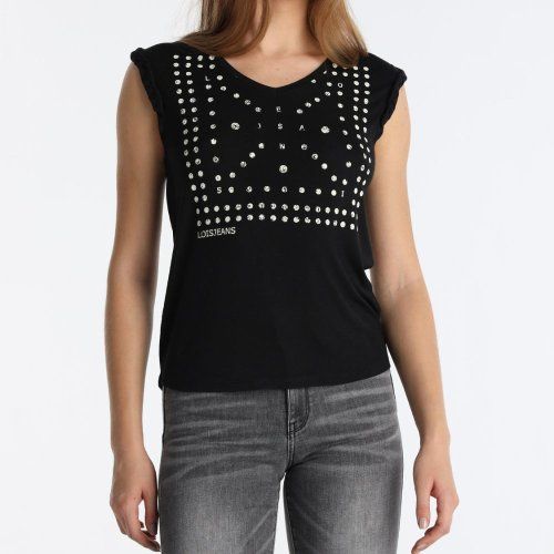 Camiseta negra topos de Lois Camiseta negra topos de Lois