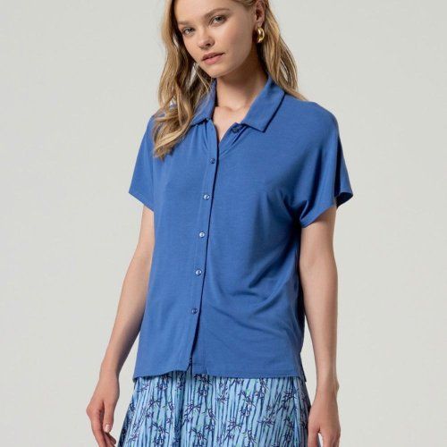 Camisa manga caida azul de Surkana Camisa manga caida azul de Surkana